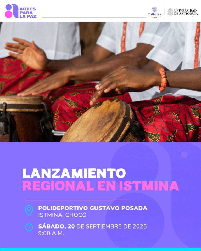 Lanzamiento regional de Artes para la Paz en Istmina este sábado 20 de septiembre