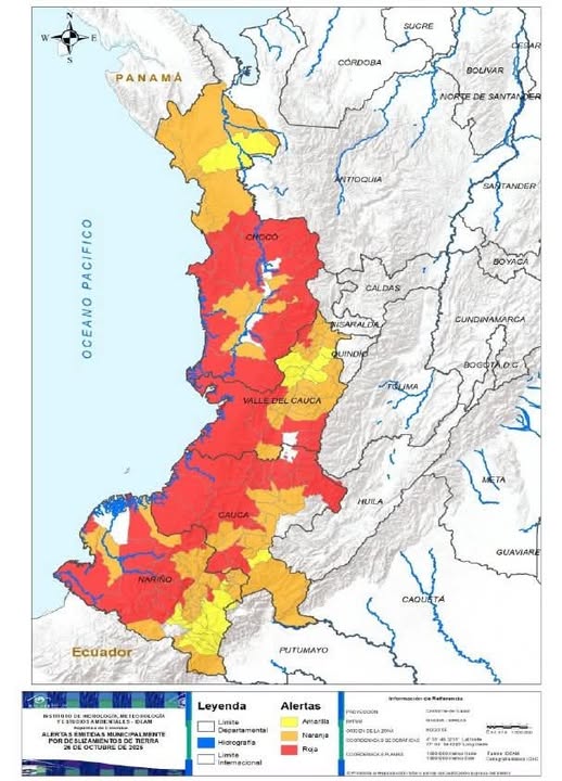 CODECHOCO lanza alerta por riesgo de deslizamientos ante las intensas lluvias