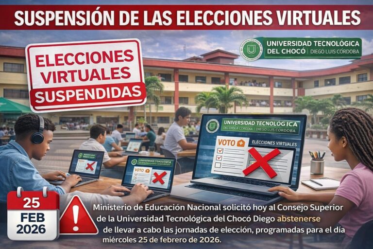 Por falta de garantías Ministerio de Educación Nacional suspende elecciones virtuales en la UTCH