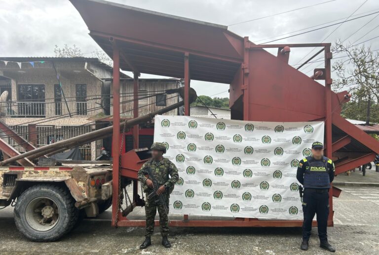 En Unión Panamericana y Nóvita incautan elementos utilizados para la minería ilegal