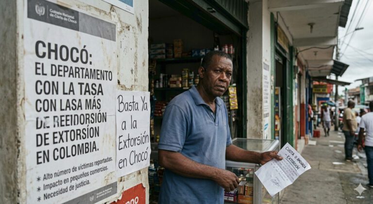 El Chocó enfrenta la tasa de extorsión más alta de Colombia: una amenaza creciente sobre sus territorios rurales