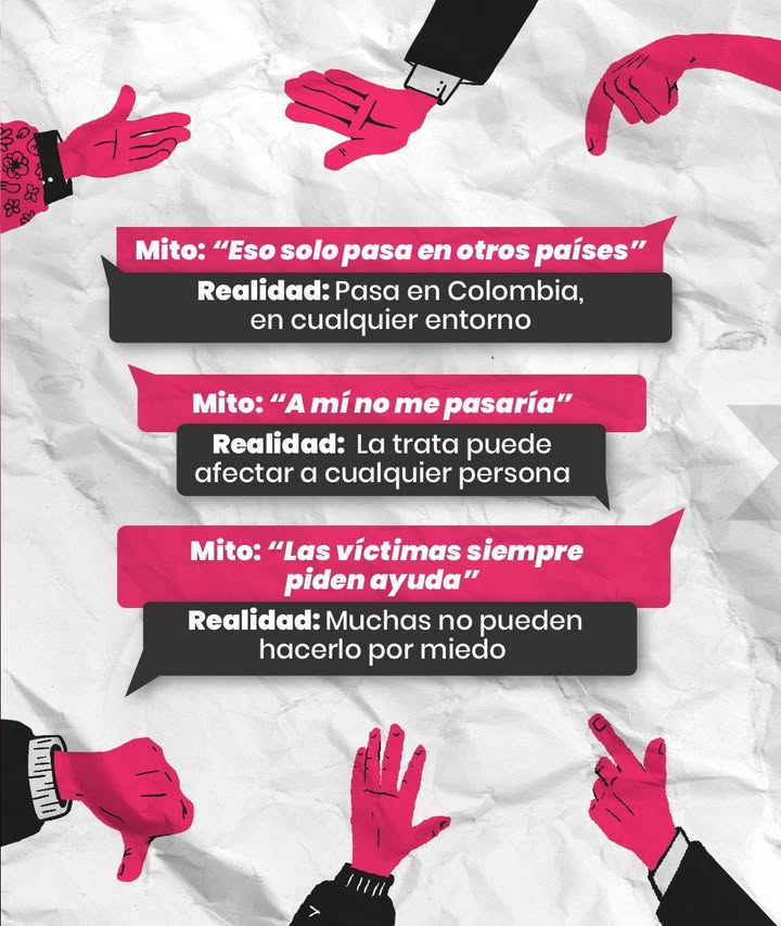 🚨 **¿Crees que sabes cómo funciona la trata de personas?** Algunos mitos...